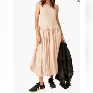 Free People Calla Lilly Mixed Media Cotton Dress Size XS